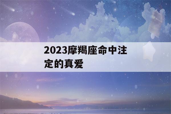 2023摩羯座命中注定的真爱