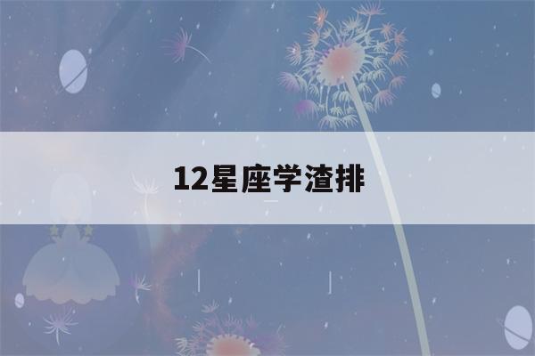 12星座学渣排