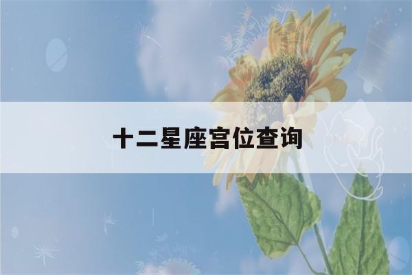 十二星座宫位查询