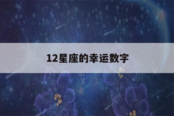 12星座的幸运数字