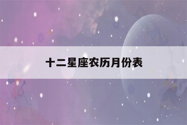 十二星座农历月份表