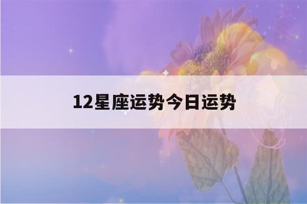 12星座运势今日运势