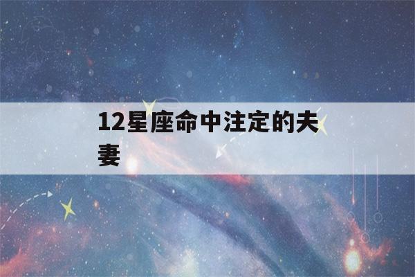 12星座命中注定的夫妻