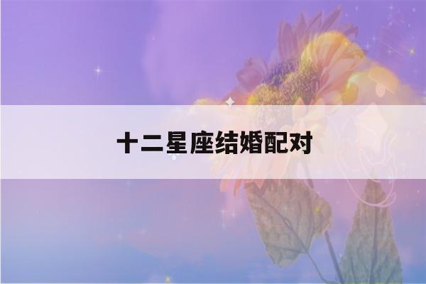 十二星座结婚配对