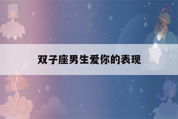 双子座男生爱你的表现