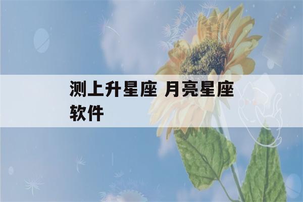 测上升星座 月亮星座软件