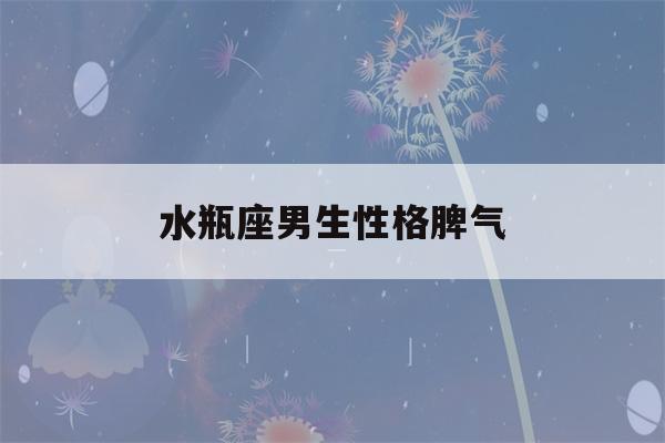 水瓶座男生性格脾气