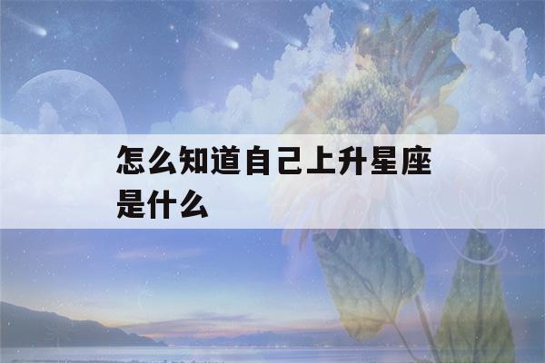 怎么知道自己上升星座是什么