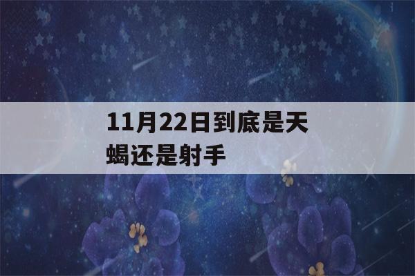 11月22日到底是天蝎还是射手