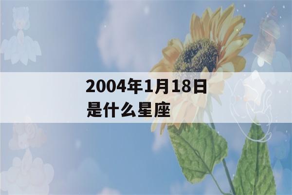 2004年1月18日是什么星座