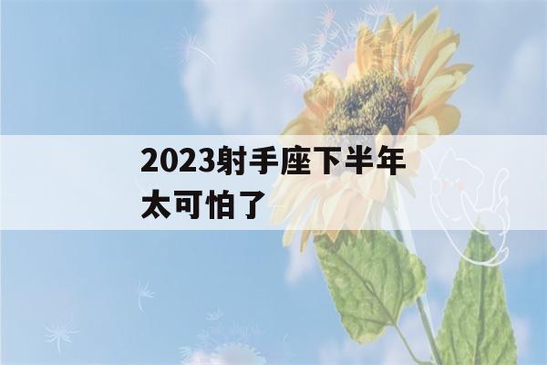 2023射手座下半年太可怕了