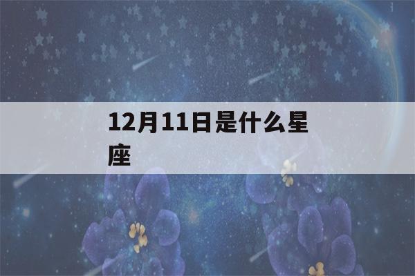 12月11日是什么星座