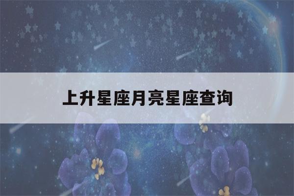 上升星座月亮星座查询