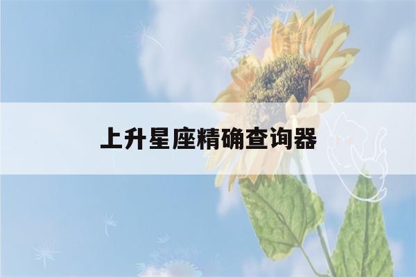 上升星座精确查询器