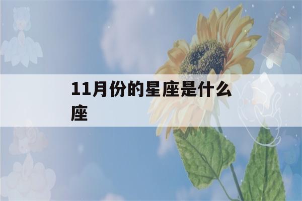 11月份的星座是什么座