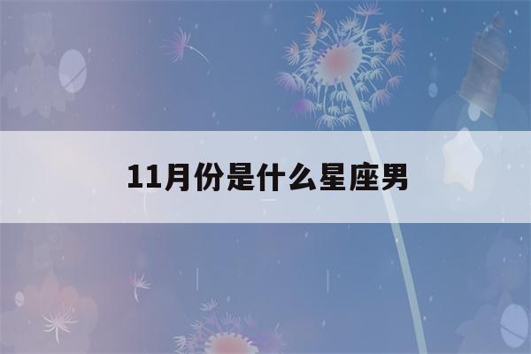 11月份是什么星座男