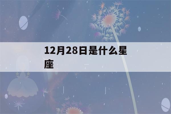 12月28日是什么星座