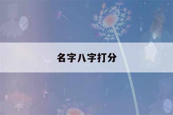 名字八字打分