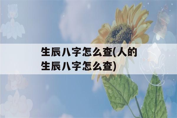 生辰八字怎么查(人的生辰八字怎么查)