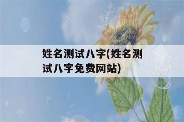 姓名测试八字(姓名测试八字免费网站)