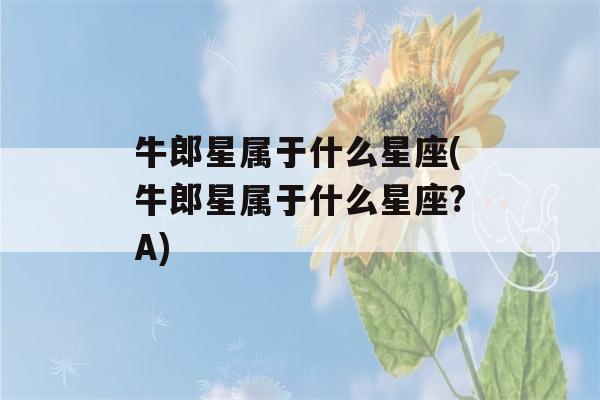 牛郎星属于什么星座(牛郎星属于什么星座?A)