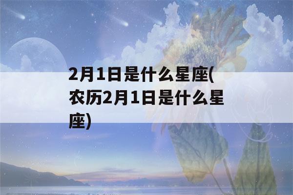 2月1日是什么星座(农历2月1日是什么星座)