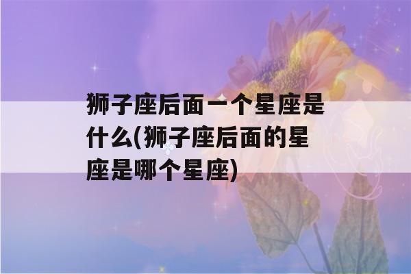 狮子座后面一个星座是什么(狮子座后面的星座是哪个星座)