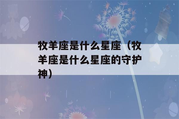 牧羊座是什么星座（牧羊座是什么星座的守护神）