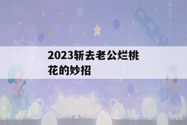 2023斩去老公烂桃花的妙招