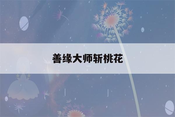 善缘大师斩桃花