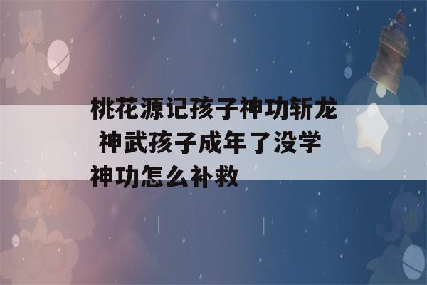 桃花源记孩子神功斩龙 神武孩子成年了没学神功怎么补救