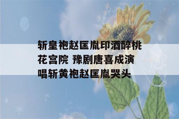 斩皇袍赵匡胤印酒醉桃花宫院 豫剧唐喜成演唱斩黄袍赵匡胤哭头