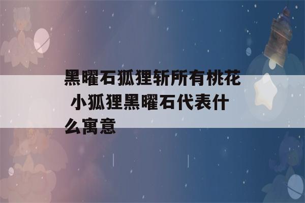 黑曜石狐狸斩所有桃花 小狐狸黑曜石代表什么寓意