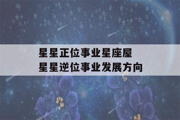 星星正位事业星座屋 星星逆位事业发展方向