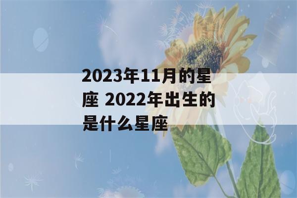 2023年11月的星座 2022年出生的是什么星座