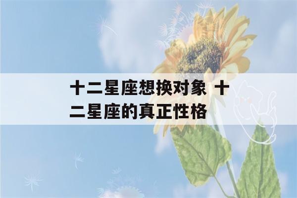 十二星座想换对象 十二星座的真正性格