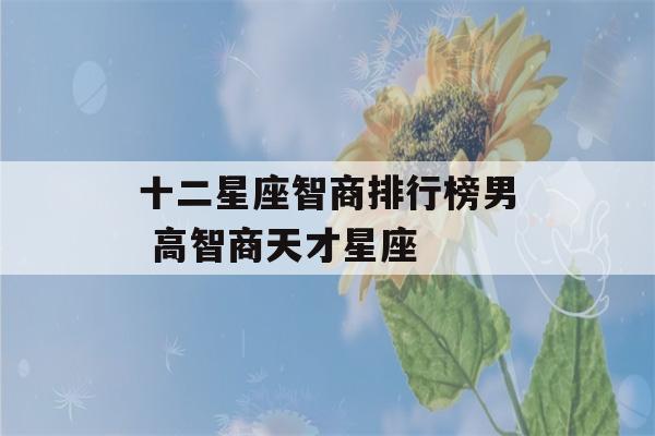 十二星座智商排行榜男 高智商天才星座