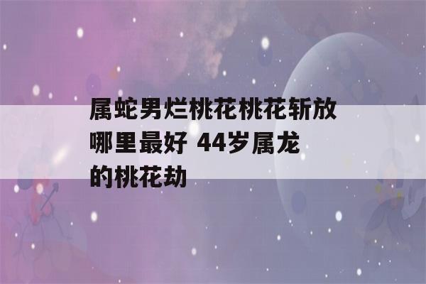 属蛇男烂桃花桃花斩放哪里最好 44岁属龙的桃花劫