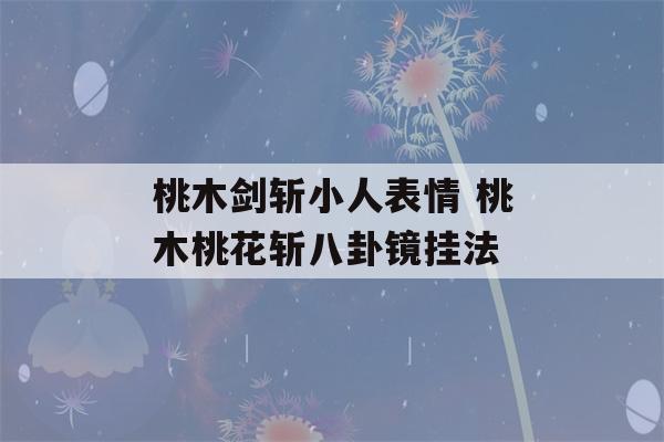 桃木剑斩小人表情 桃木桃花斩八卦镜挂法