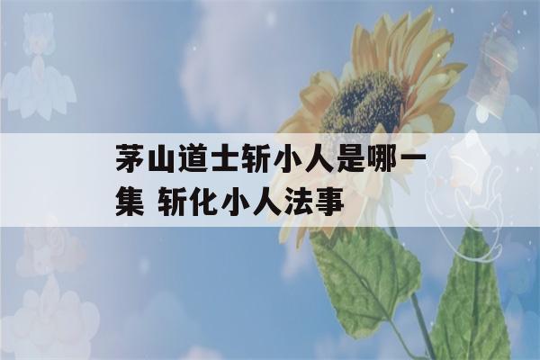 茅山道士斩小人是哪一集 斩化小人法事