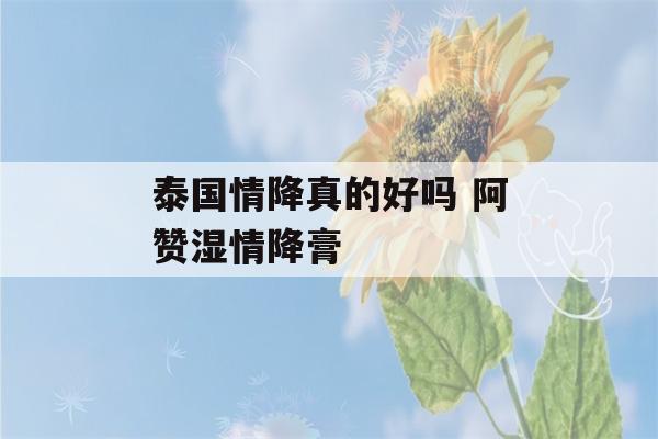 泰国情降真的好吗 阿赞湿情降膏