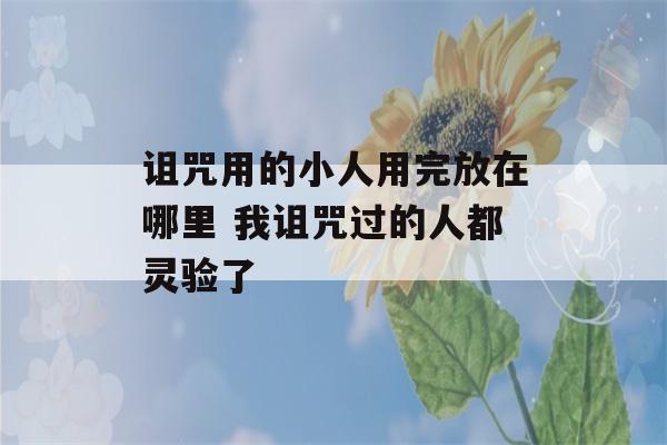 诅咒用的小人用完放在哪里 我诅咒过的人都灵验了