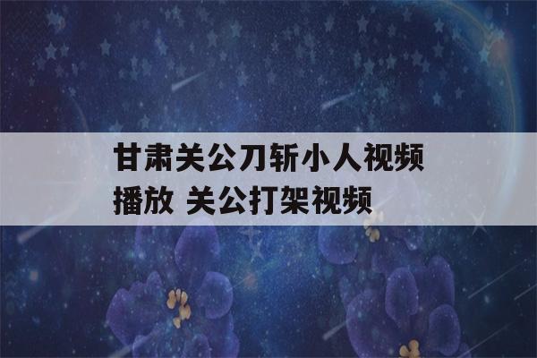 甘肃关公刀斩小人视频播放 关公打架视频