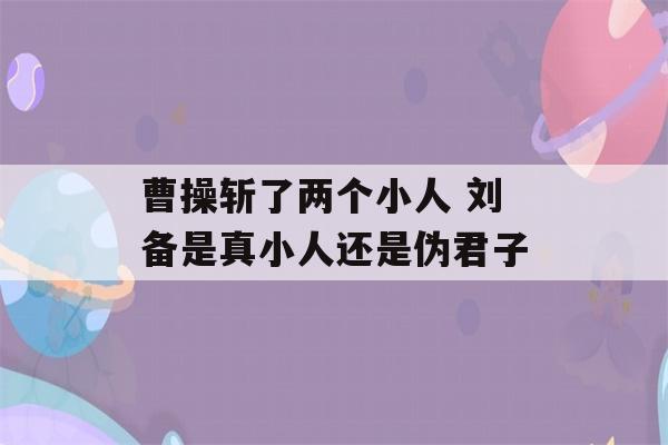 曹操斩了两个小人 刘备是真小人还是伪君子